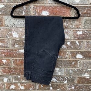 Loft Black with Polka Dots Modern Skinny Jeans